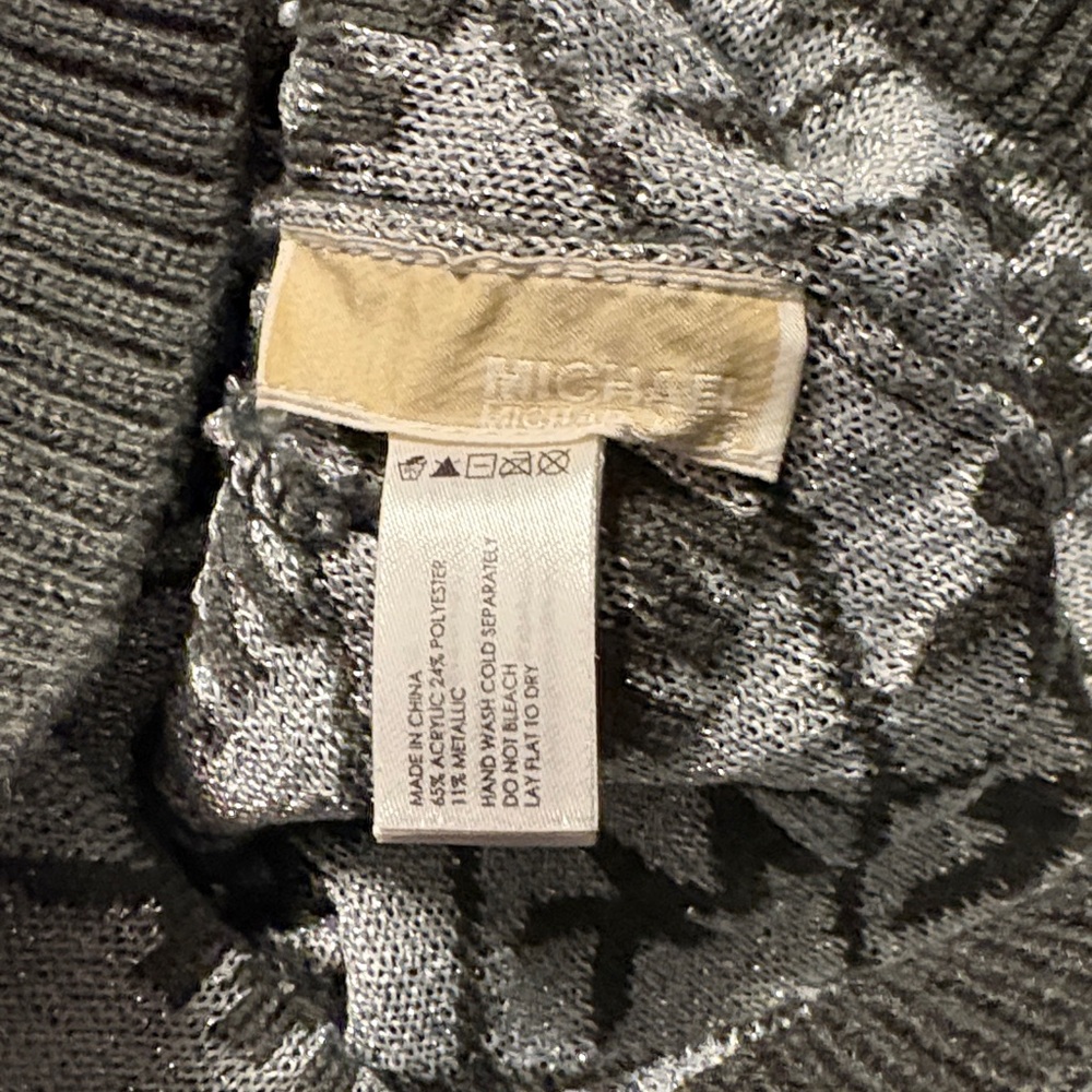 MICHAEL KORS Charcoal Metallic Silver Winter Knit Beanie — NWOT - Picture 2 of 2